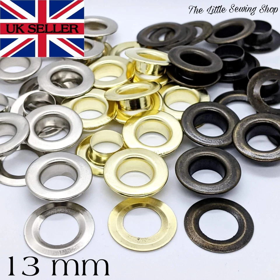 13mm Eyelets with Washers Grommets DIY Leather Craft Bags Pack of 10 - image 1 of 1