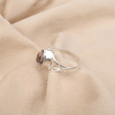 Anillo de joyería de plata maciza 925 con piedras preciosas turquesa ópalo rosa para regalo del día de la madre Foto 1 de 3