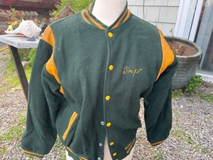 70s Men’s leather varsity jacket large GORGA ATHLETIC WEAR Cedar Ridge Wrestling - Picture 1 of 10