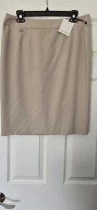 Calvin Klein High-Rise Luxe Stretch Kaki Pencil Skirt, Lined Women's Size 14 - Picture 1 of 2