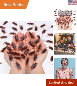 50 Realistic Fake Cockroaches - Prank and Trick Toys for Halloween Festivities - Picture 1 of 9
