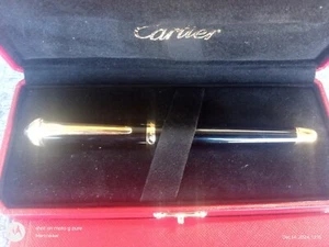 CARTIER ROADSTER BLACK COMPOSITE YELLOW GOLDEN FINISH 18K M GOLD RESERVOIR NIB - Picture 1 of 12