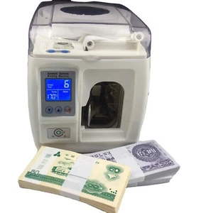 Pequeña máquina automática para atar billetes cinta de papel flejadora - Imagen 1 de 8