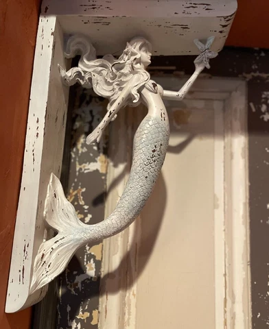 Mermaid Door Corbel Shelf bracket Nautical Ocean Beach Antique-Style Nautical Cover