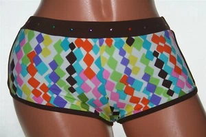 White Bikini Bottom Diamonds, Blue Inside & Colored Jewels Band Size 14 - Picture 1 of 6