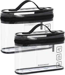 TSA Approved Toiletry Bag, 2 Pack Clear Travel Cosmetic Organizer - Picture 1 of 12