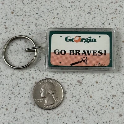 Texaco Gas Oil Go Atlanta Braves Promo SGA Keychain Key Ring #50438 - Image 1 of 2