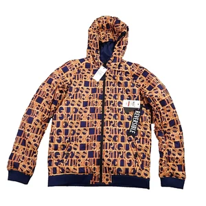 GUESS Boys All Over Printed Reversible Padded Jacket navy Size 18 Full Zip - Picture 1 of 10