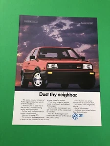 1988 1989 1990 VOLKSWAGEN GTI VW VINTAGE ORIGINAL PRINT AD ADVERTISEMENT - Picture 1 of 1