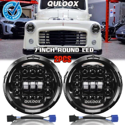 For Dodge D100 D200 D300 Pickup 7inch Round LED Headlights Hi/Lo Sealed Beam 2X - Image 1 of 4