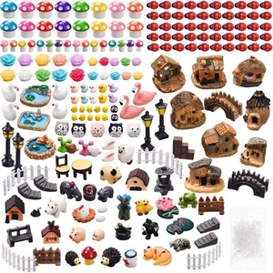 200 Pcs Miniature Garden Accessories Including Animals Mini Houses And Diy Dollh - Picture 1 of 7