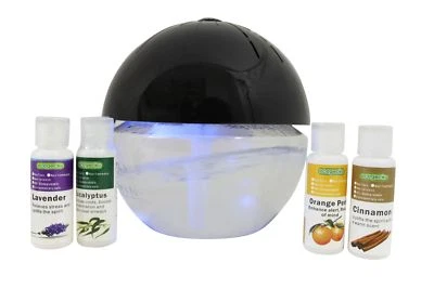 EcoGecko Earth Globe Air Washer Revitalizer Oil Diffuser + 4 oils Included - Image 1 of 4