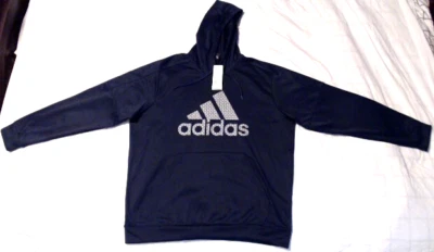 Adidas 2XL Men's Legend Ink Boss Grid TI Climawarm Hooded Sweatshirt FR8275 - Image 1 of 4