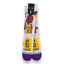 Stance x NBA LA Lakers Crew Socks Lebron James 2 Total Pairs Mens Size L