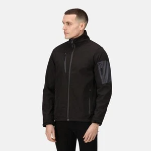 Regatta Arcola black/grey men's waterproof breathable lined softshell #TRA674 - Picture 1 of 3
