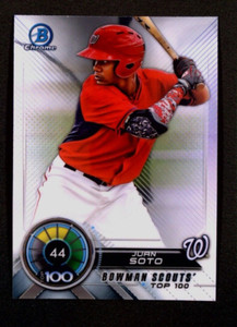 2018 Bowman Chrome Scouts Top 100 #BTP44 Juan Soto - Nationals 