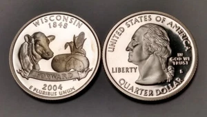 1x 2004-S Wisconsin State Proof Quarter - 90% Silver - Statehood - Picture 1 of 3
