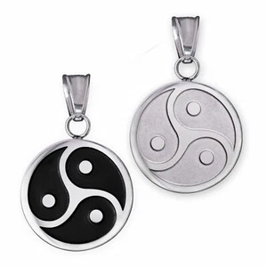 Colgante BDSM Triskele Acero Inoxidable Joyería O Negro Plata Hombre Mujer Cadena - Imagen 1 de 14