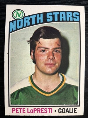 1976-77 Topps North Stars Hockey Card #184 Pete Lopresti RC - VG - Image 1 of 2