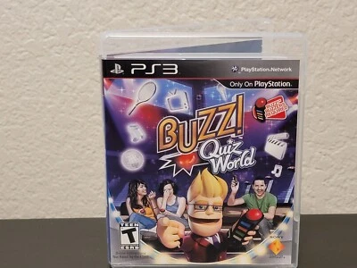 PS3 Buzz Quiz World Game 2009 Party Trivia CIB Clean Near Mint Disc - Image 1 of 3