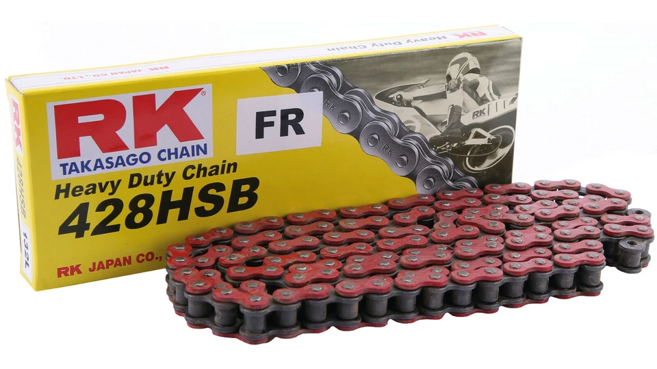 Verstärkte RK Kette in rot 428/128 passt für Honda CBR 125 R JC50 Bj. 2011- - Bild 1 von 1