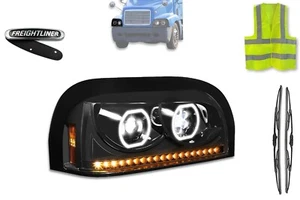 Faros Proyector Doble Halo Negro LED 12V RH Freightliner Century 96-10 - Imagen 1 de 9