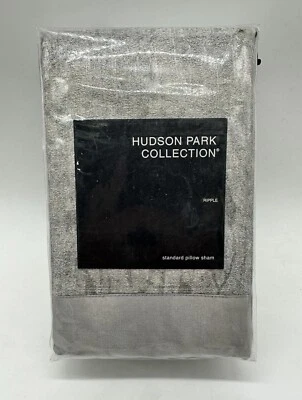 NEW Hudson Park Ripple Texture Standard Quilted Pillowsham Pale Silver - Image 1 of 2