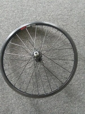 wheel for 20 inch bicycle. front black alloy rim and black spokes 3/8's - Image 1 of 3