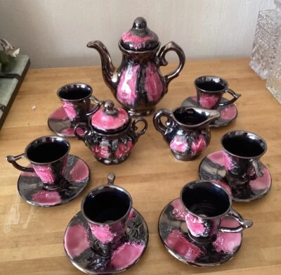 Service À café Vallauris 1960 Complet 6 Tasses Vintage  - Photo 1/4