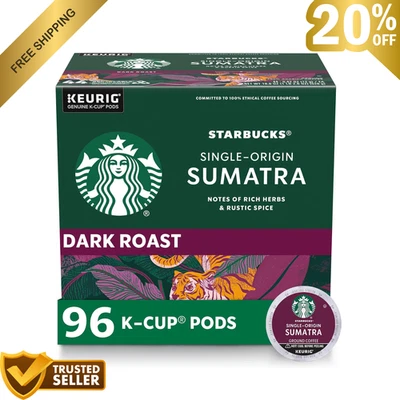 Cápsulas de café Starbucks K-Cup, tostado oscuro, Sumatra para cerveceros Keurig, 96 cápsulas Foto 1 de 4