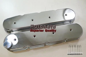 LS Cast Chrome Aluminum Valve Covers LS1 LS2 LS6 LS7 L92 No Coil Mounts GM Chevy - Picture 1 of 2