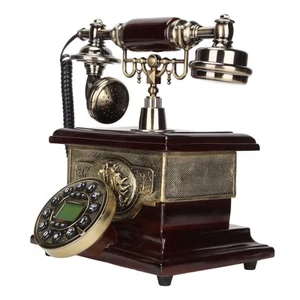 Vintage Telephone Button Dialing Corded Old Fashioned Classic Telephone With FY - Afbeelding 1 van 22