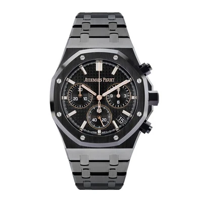 Audemars Piguet Royal Oak relógio 41 mm preto indicador marcadores de hora mostrador cerâmica - Imagem 1 de 4