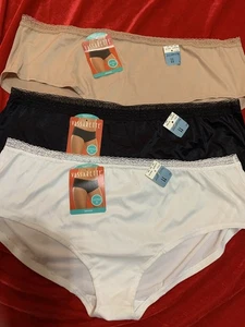 3 paia slip mutandine hipster Vassarette No Ride-Up nuovi con etichette nero beige bianco taglia 11 - Foto 1 di 4