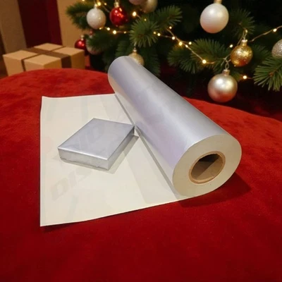 Papel de envolver de regalo Kraft plateado mate resistente rollo X-grande de 30" X 833' Foto 1 de 4