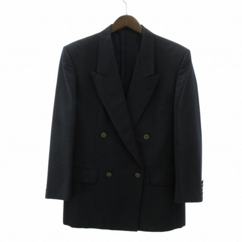 Giacca blazer doppiopetto Christian Dior Monsieur logo CD blu navy usa