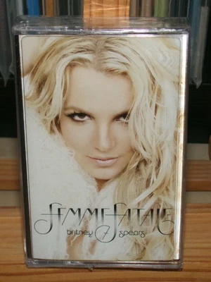 BRITNEY SPEARS FEMME FATALE GOLD CASSETTE HOLD IT AGAINST ME TILL THE WORLD ENDS - Image 1 of 4