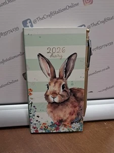 2026 Diary & Pen Slim Size Week to View Diaries Rabbit Planner Gift Set - Picture 1 of 2