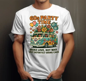 Camiseta Años 60 Para Hombre Dama Años Sesenta Fiesta Retro Paz Amor Hippy Flower Power - Imagen 1 de 2