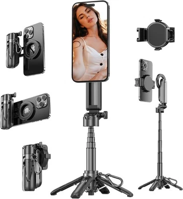 Trípode magnético multifuncional 4 en 1 para selfie stick control remoto para viajes vlogging Foto 1 de 4