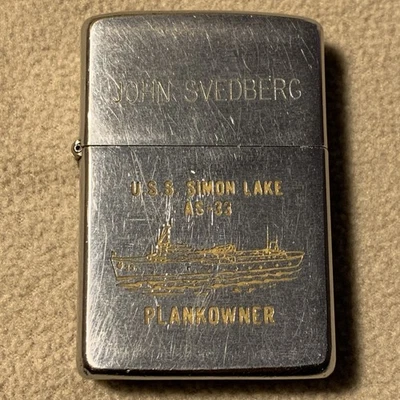Raro Vintage Zippo USS Simon Lake 1950-1957 PAT #2517191 Exército dos EUA - Vietnã - Imagem 1 de 4