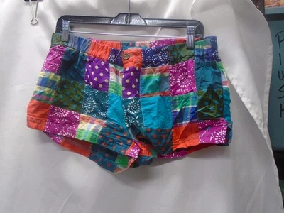 Aerie Vintage y2k Patchwork Granny Square Paisley Dot Shorts Size M Low Rise - Image 1 of 4