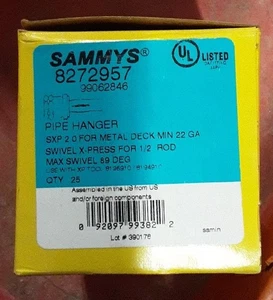 Sammys 8272957 Rod Hanger, 1 1/2 In Shank, Steel, Zinc Climaseal, 25 Pk - Picture 1 of 1