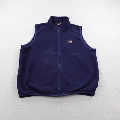 Vintage LL Bean Vest Mens Large Navy Blue Fleece Full Zip Made USA 90s Outdoor - Image 1 of 4