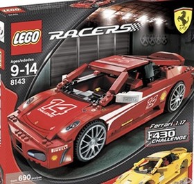 Lego 8143 Ferrari F430 Challenge 1:17 Racers Super Car 2007 Set no Box Read