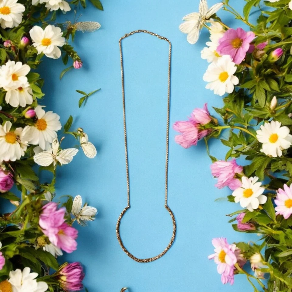 Красивый 14K золото заполненное GF текстурированная подкова ожерелье 1/20 14KT регулируемый - Изображение 1 из 4