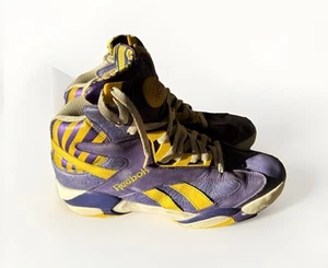 Vintage Reebok Retro Pump Shaq Attaq LSU Lakers lila gelb Schuhe Herren Gr. 13 - Bild 1 von 11