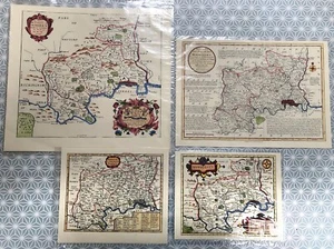 4 x kleine Scheunenbibliotheken ""antik"" Karten von Middlesex wunderschön handbunt - Bild 1 von 6