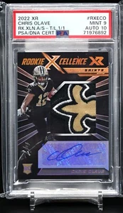 ROOKIE  1 of 1  PSA 9 Chris Olave 2022 Panini XR #RXECO 1 of 1 SICK PATCH RC RPA - Picture 1 of 4