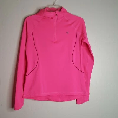 Champion Hot Rosa Talla Mediana 1/4 Cremallera Frontal Sudadera con Capucha Entrenamiento Top Agujeros para Pulgares  Foto 1 de 3
